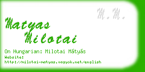matyas milotai business card