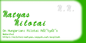 matyas milotai business card